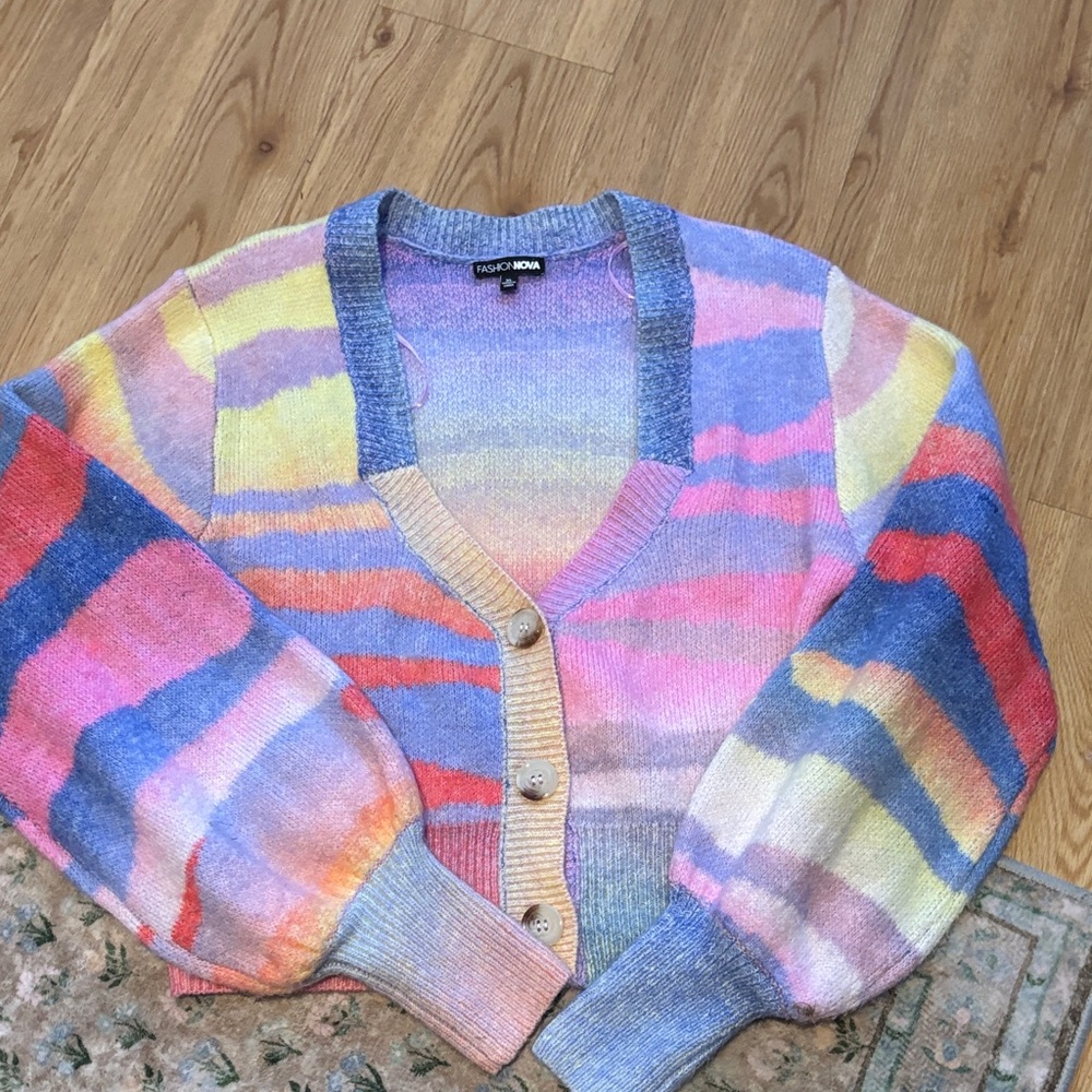 Fashionnova Multicolor Striped Cardigan